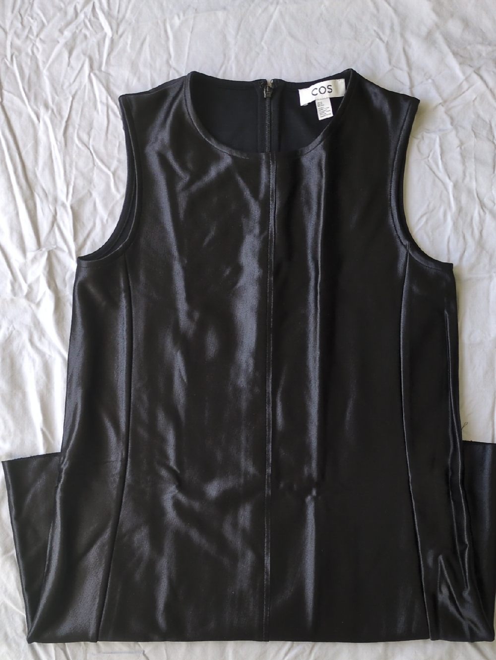 COS Black Satin Shift Dress